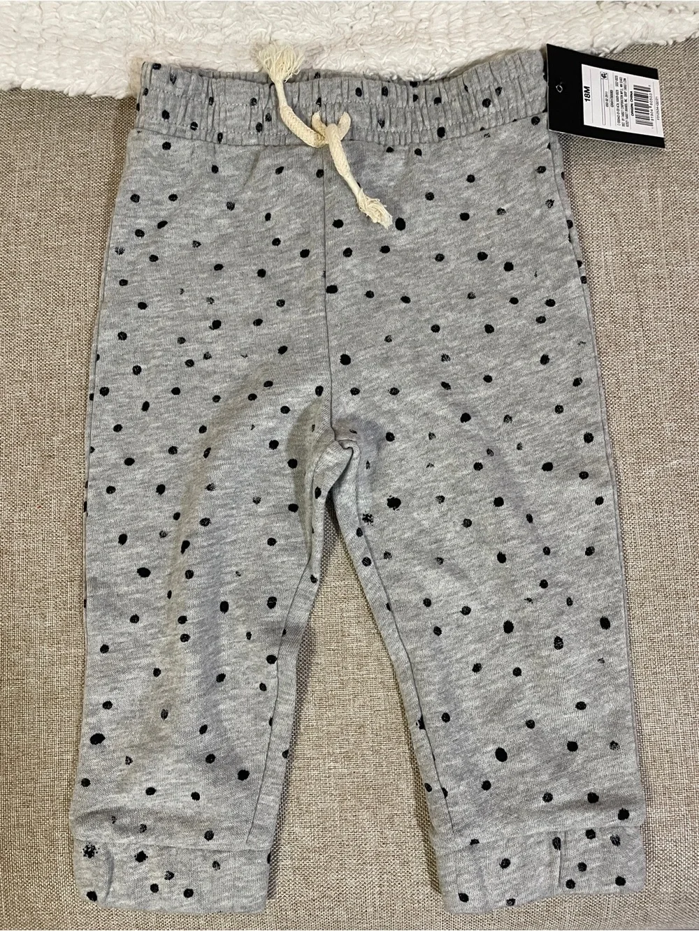 art class Grey Jogger Pants with Black Polka Dots